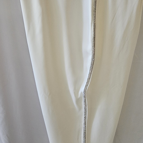 #300 Kate & Mallory White Trousers with Silver Accents - Picture 2 of 3